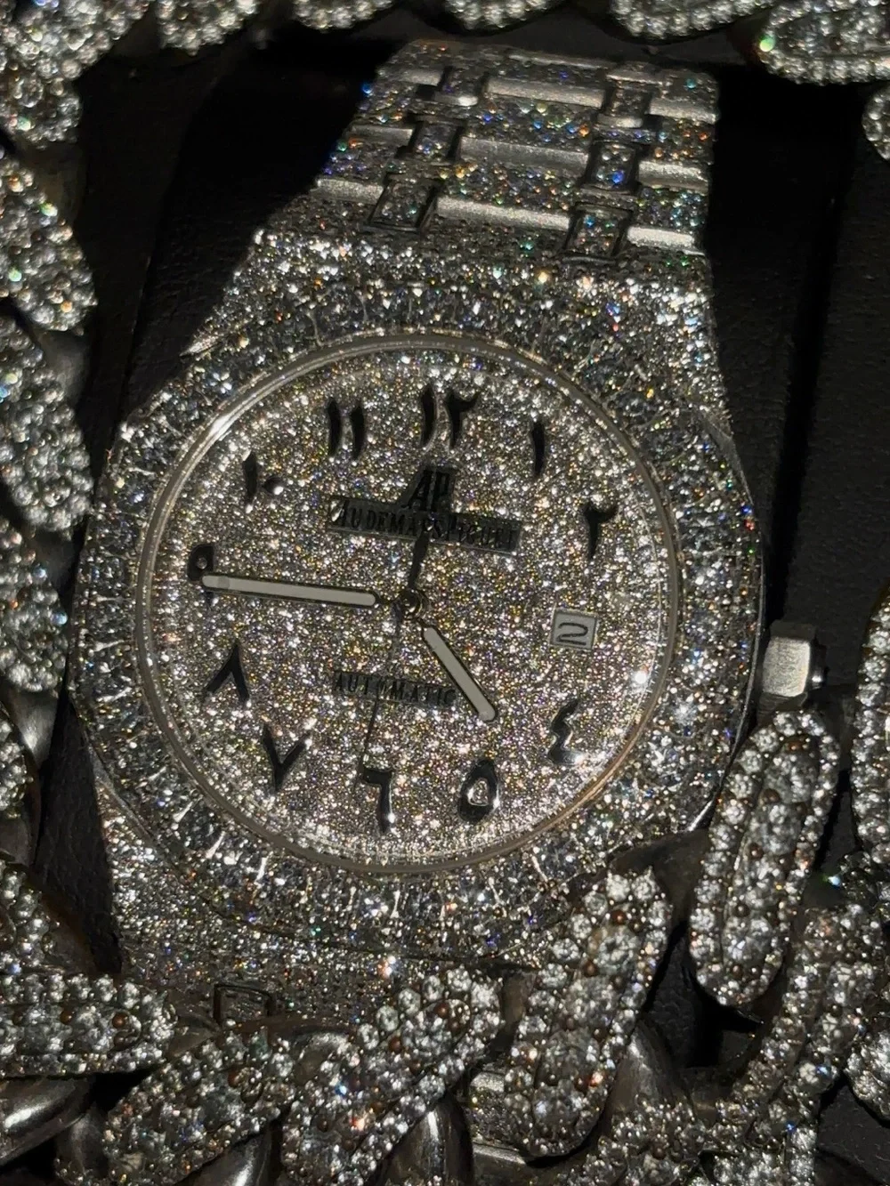 Audemars Piguet Silver-tone Diamond Pavé Men's Watch